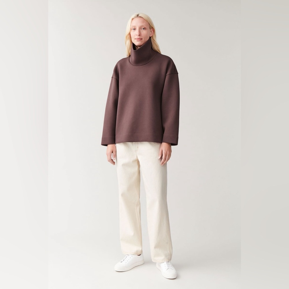 COS Purple Roll Neck Scuba Top Sweater Size XS - Picture 9 of 9